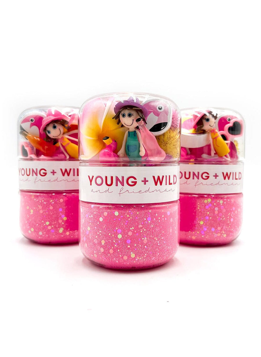 Flamingo Grab & Go Dough Jar Grab and Go Dough Young, Wild & Friedman