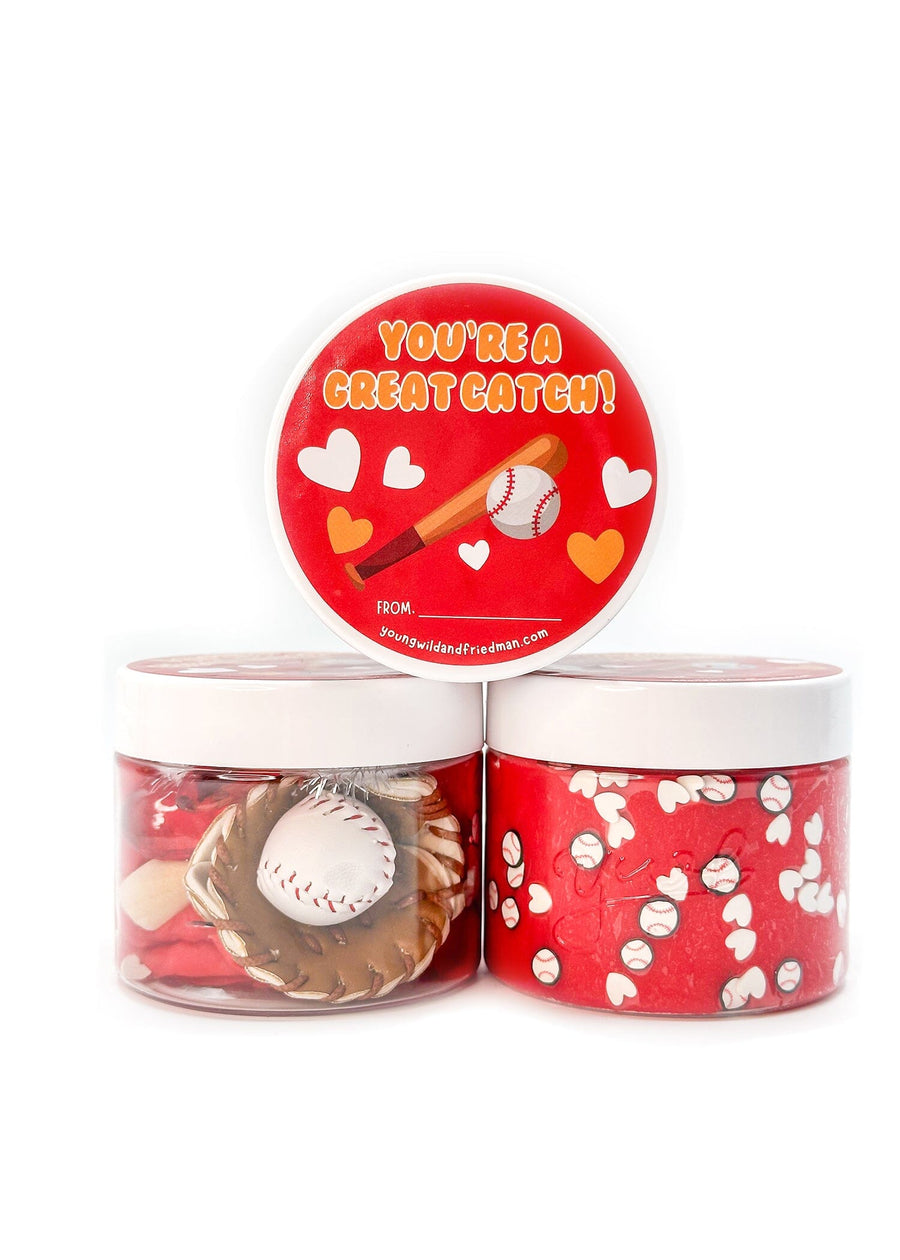 Baseball Valentine Sensory Dough Jar Sensory Dough Young, Wild & Friedman 