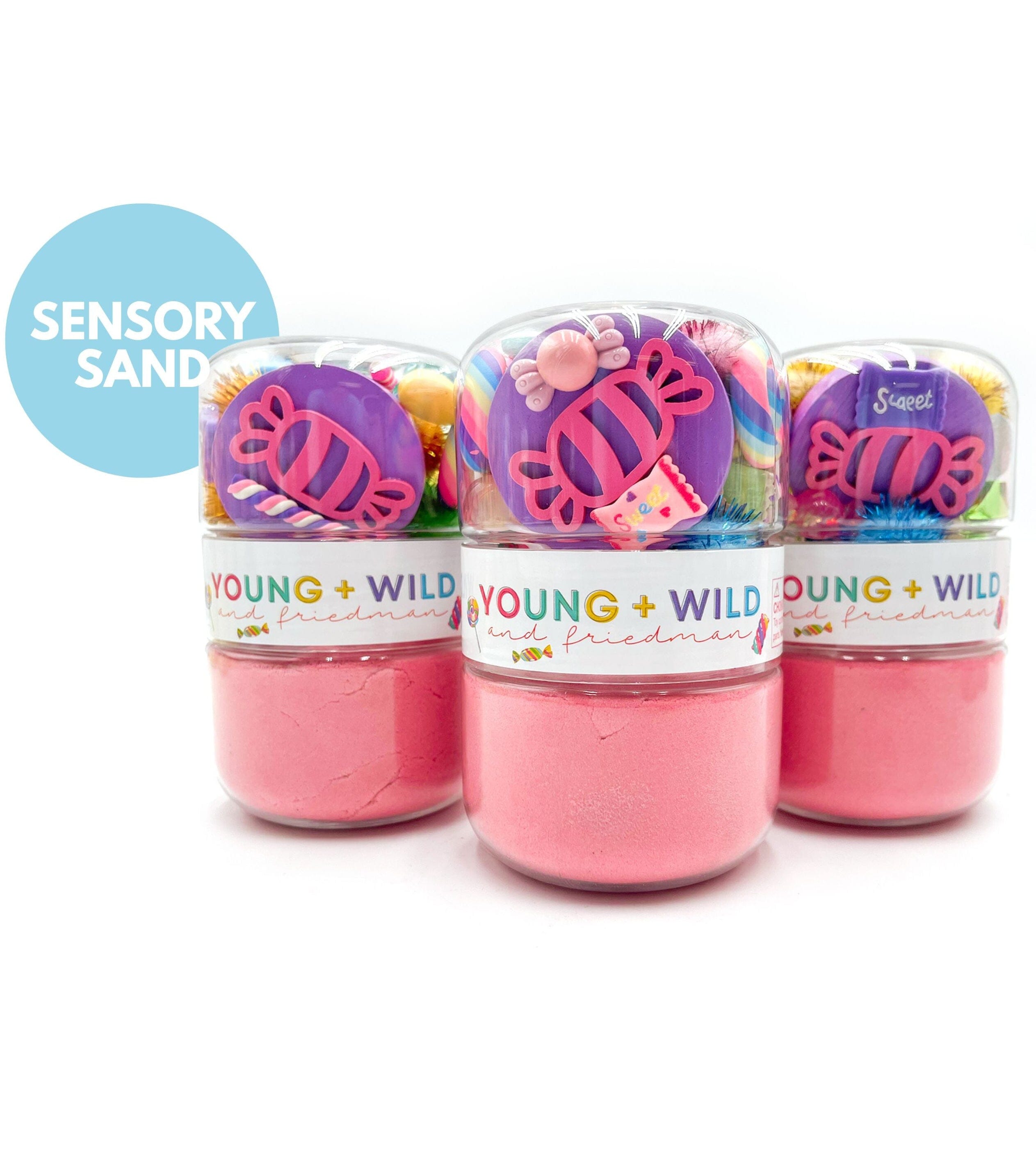 Candy Grab & Go Sensory Sand Jar Grab and Go Dough Young, Wild & Friedman 