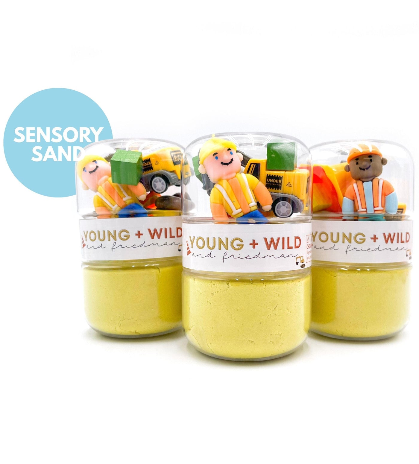 Construction Grab & Go Sensory Sand Jar Grab and Go Dough Young, Wild & Friedman 