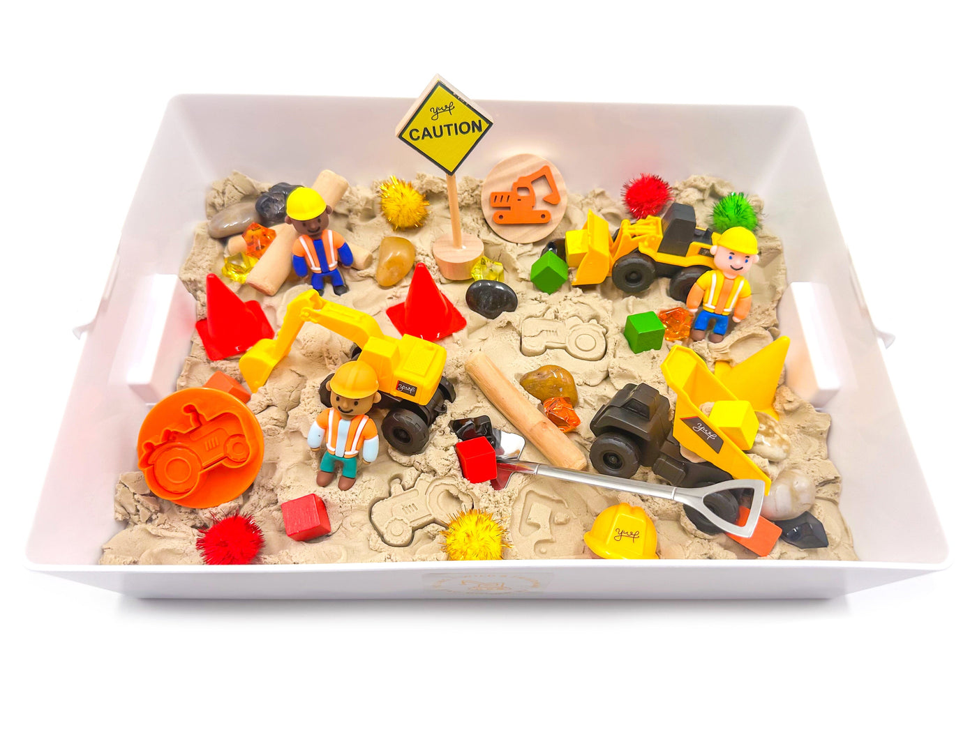 Construction Sensory Sand Bin Sensory Bin Young, Wild & Friedman 