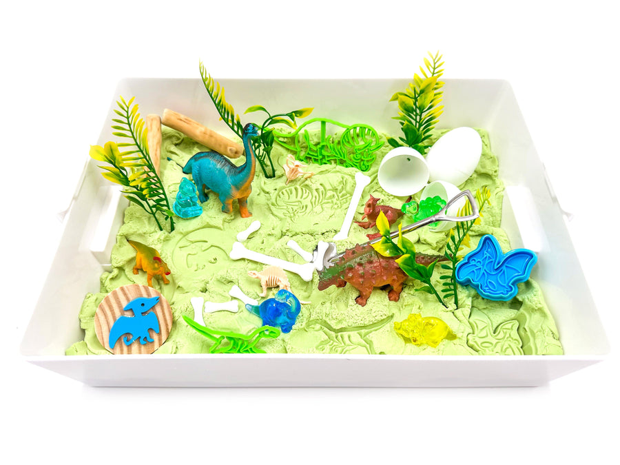 Dinosaur Sensory Sand Bin Sensory Bin Young, Wild & Friedman 