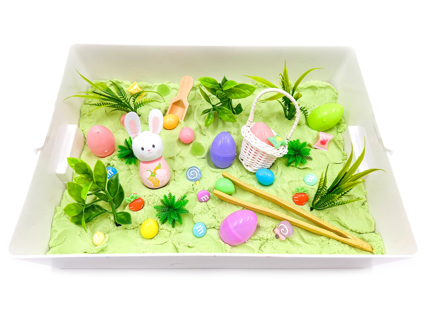 Egg Hunt Sensory Sand Bin Sensory Bin Young, Wild & Friedman 