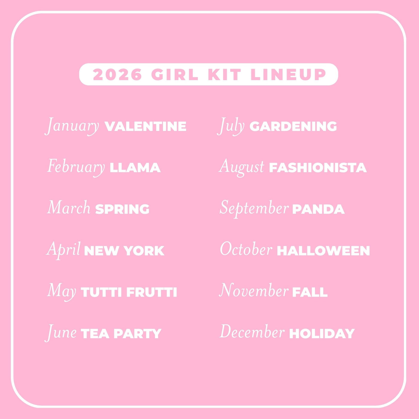 Monthly Subscription - Girl Theme Subscription Young, Wild & Friedman 