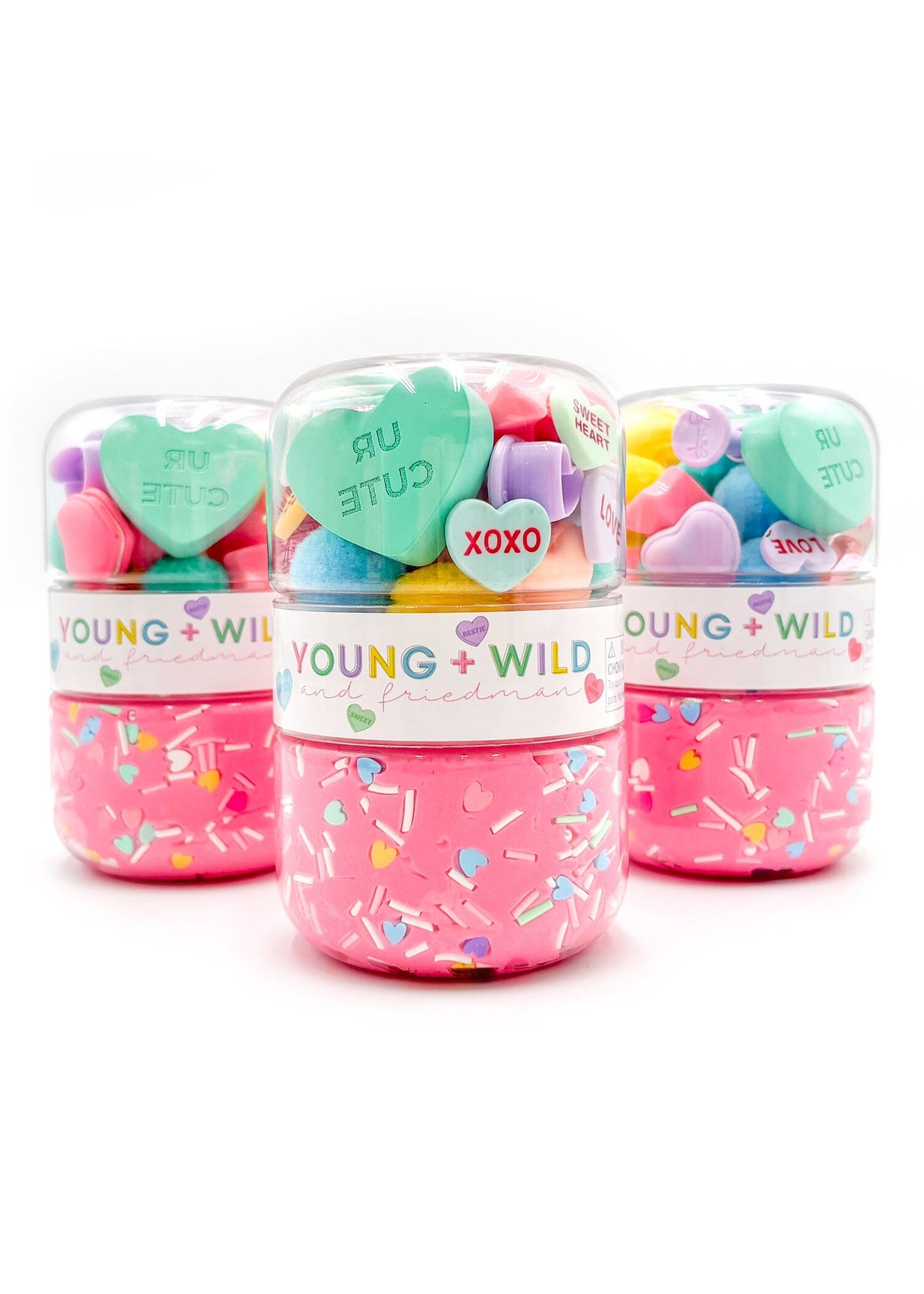 Pastel Hearts Grab & Go Dough Jar Grab and Go Dough Young, Wild & Friedman 
