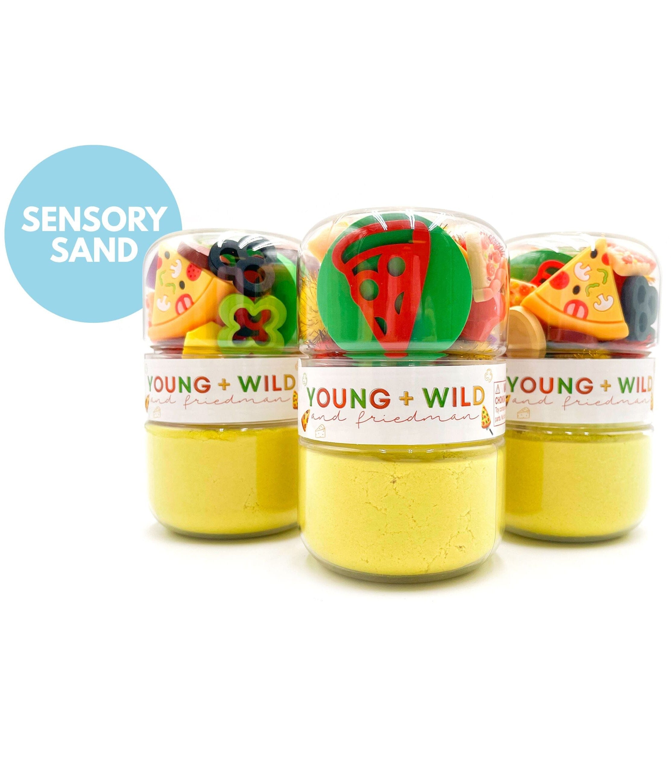 Pizza Grab & Go Sensory Sand Jar Grab and Go Dough Young, Wild & Friedman 