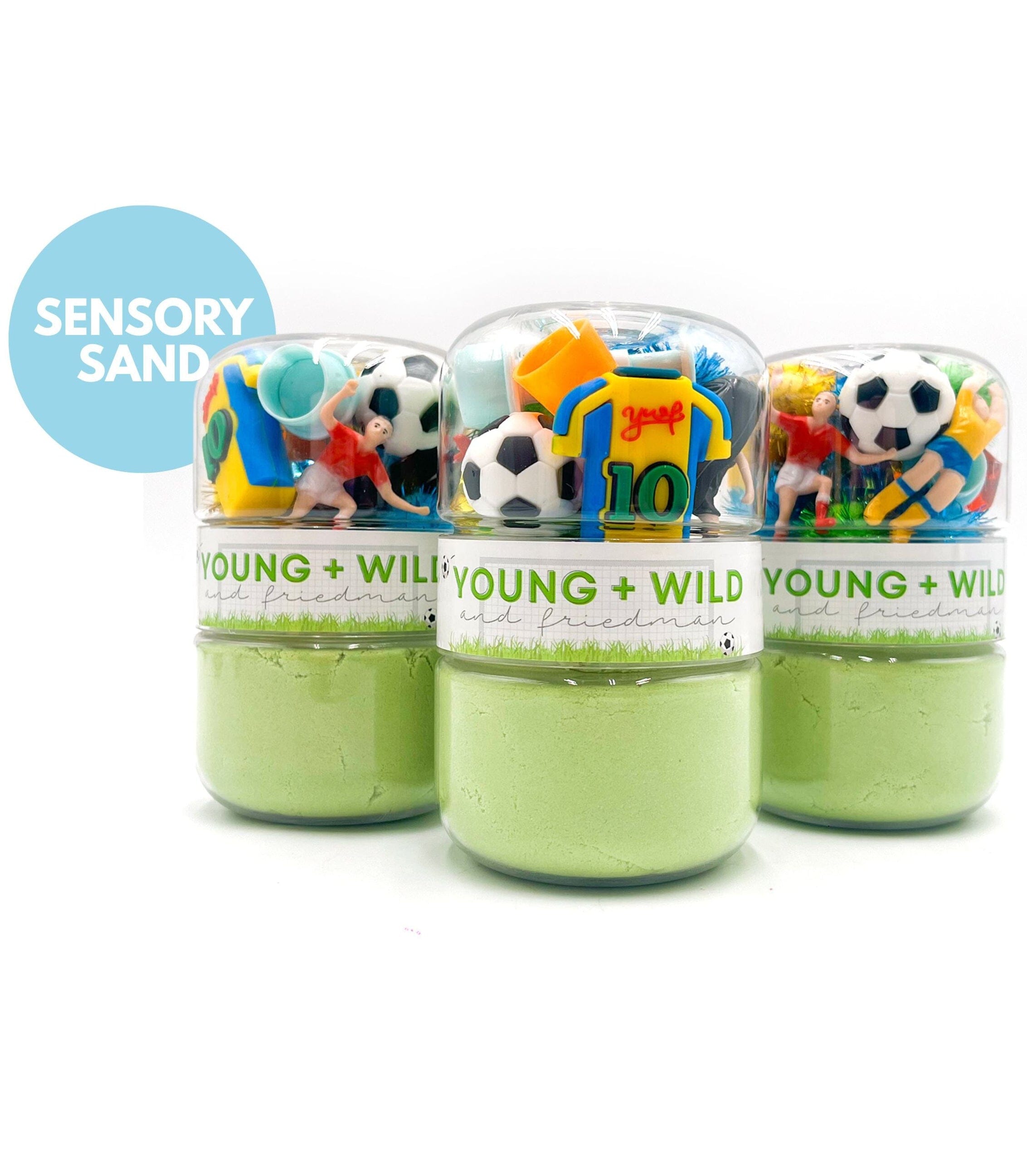 Soccer Grab & Go Sensory Sand Jar Grab and Go Dough Young, Wild & Friedman 
