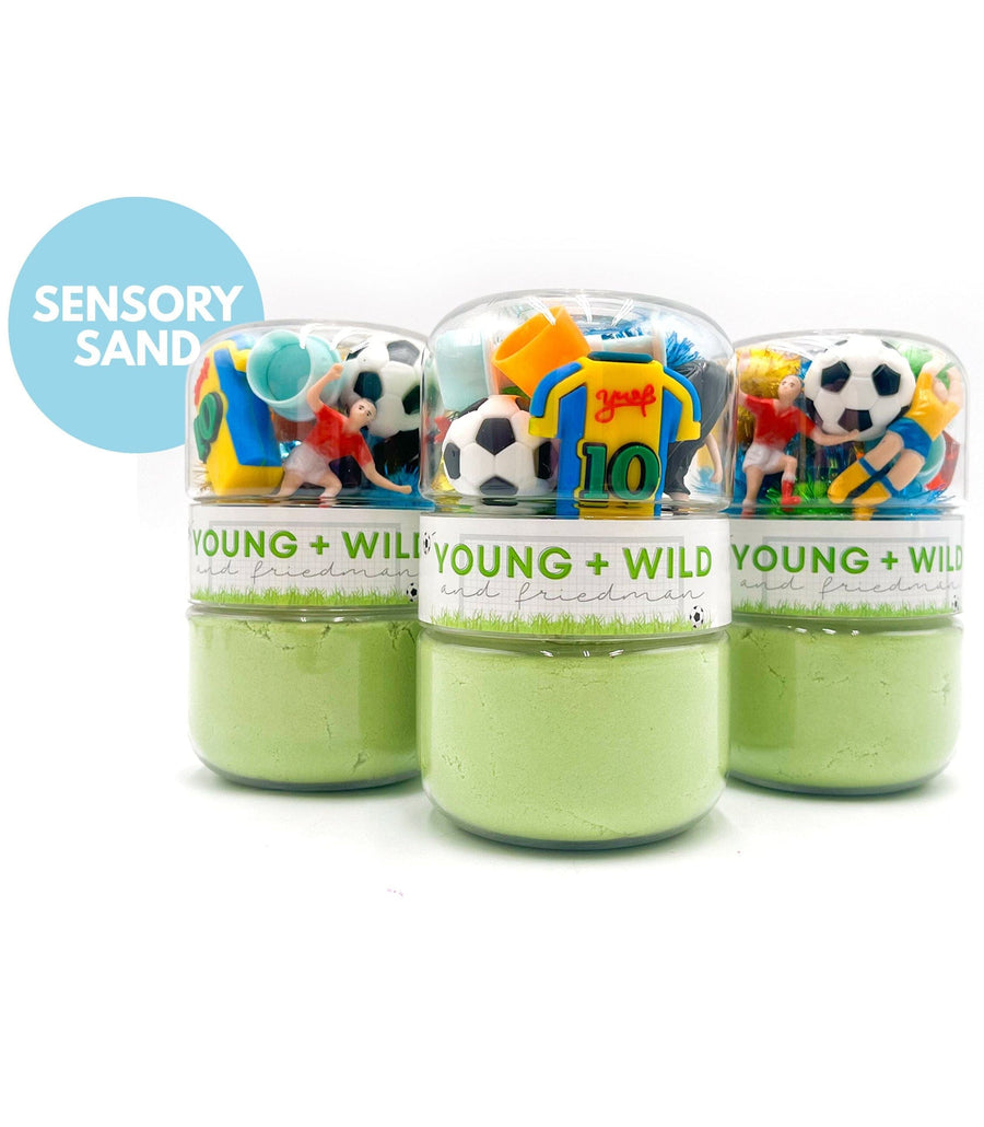 Soccer Grab & Go Sensory Sand Jar Grab and Go Dough Young, Wild & Friedman 