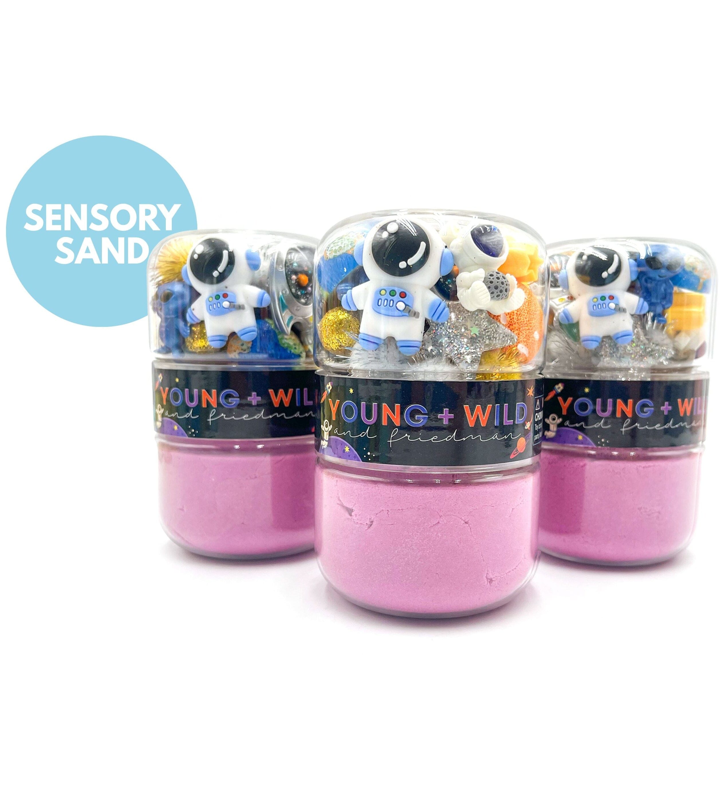 Space Grab & Go Sensory Sand Jar Grab and Go Dough Young, Wild & Friedman 