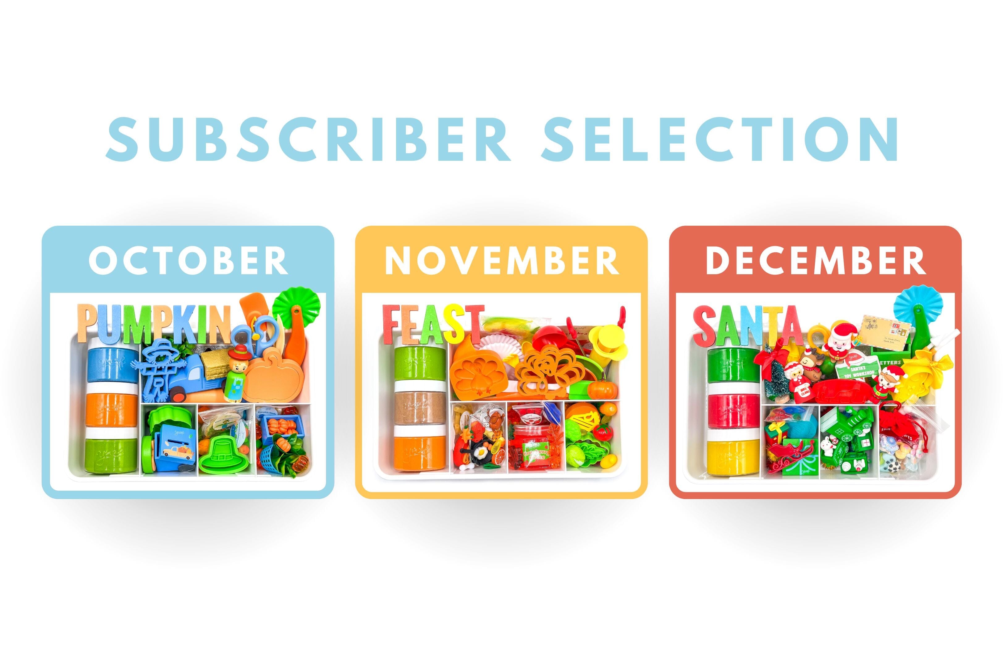 Subscription Swap - Blue Pumpkin Patch, Fall Feast, Santa's Toyshop Subscription Young, Wild & Friedman 