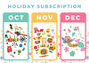 3 Month Holiday Sub - Mad Scientist + Fall + Gingerbread House Subscription Young, Wild & Friedman 