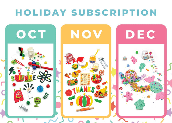 3 Month Holiday Sub - Mad Scientist + Fall + Gingerbread House Subscription Young, Wild & Friedman 