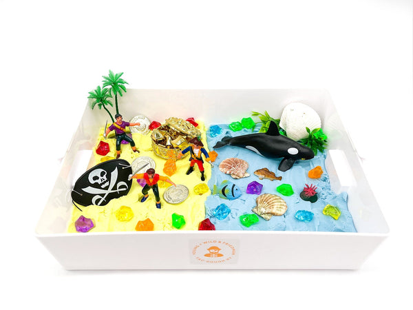 Pirate Sensory Bin - Kinetic Sand Sensory Bin Young, Wild & Friedman 