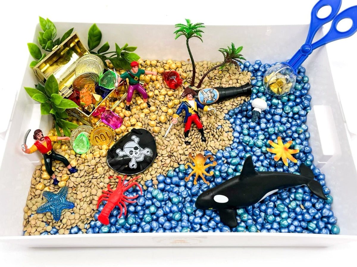 Pirate Sensory Bin Young + Wild and Friedman