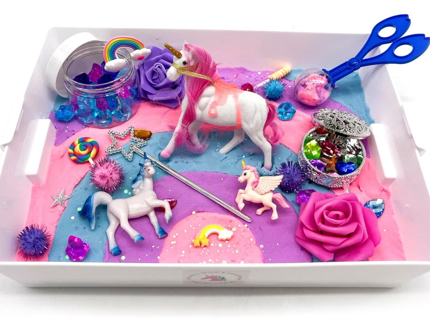 Unicorn Sensory Bin - Kinetic Sand Sensory Bin Young, Wild & Friedman 