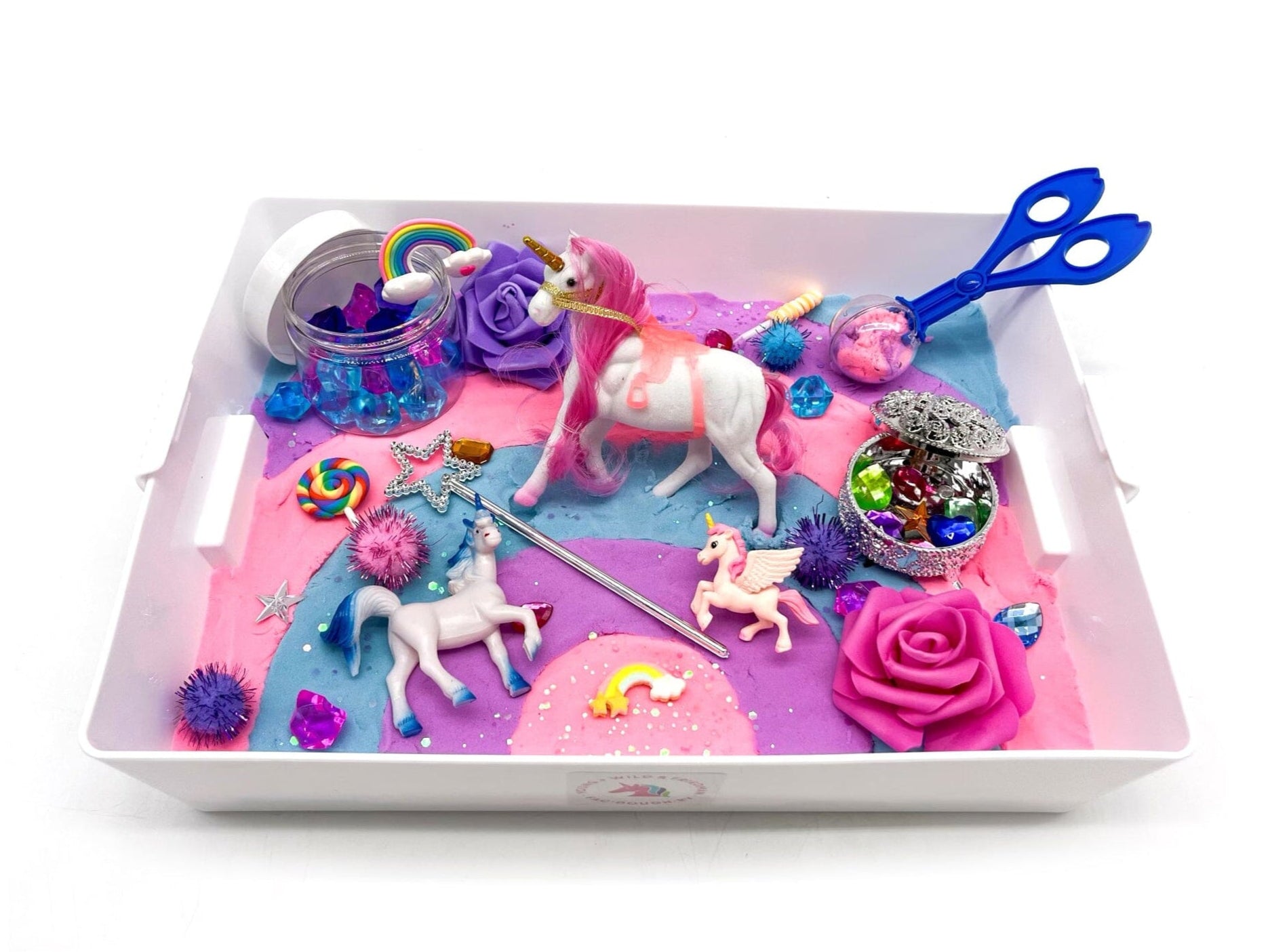 Unicorn Sensory Bin - Kinetic Sand Sensory Bin Young, Wild & Friedman 