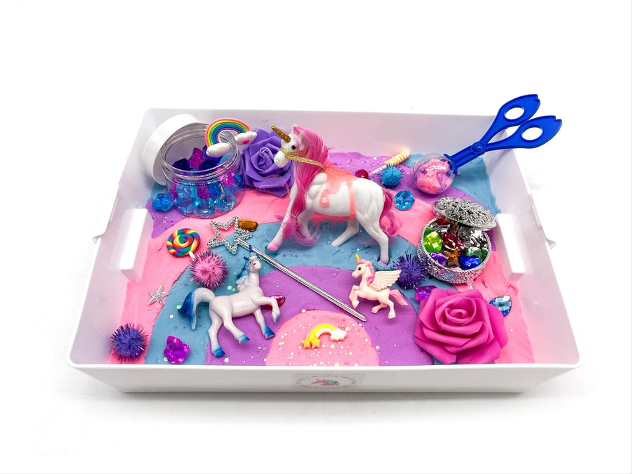 Unicorn Sensory Bin - Kinetic Sand Sensory Bin Young, Wild & Friedman 